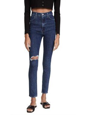 NWT J Brand 1212 Runway Straight in Experience Destruct Super High Rise Jeans 26